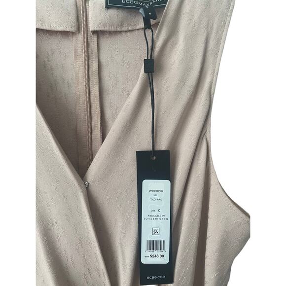 BCBGMAXAZRIA SURPLICE NECK SLEEVELESS FRINGE ROMPER NWT SIZE 0 - Picture 5 of 9